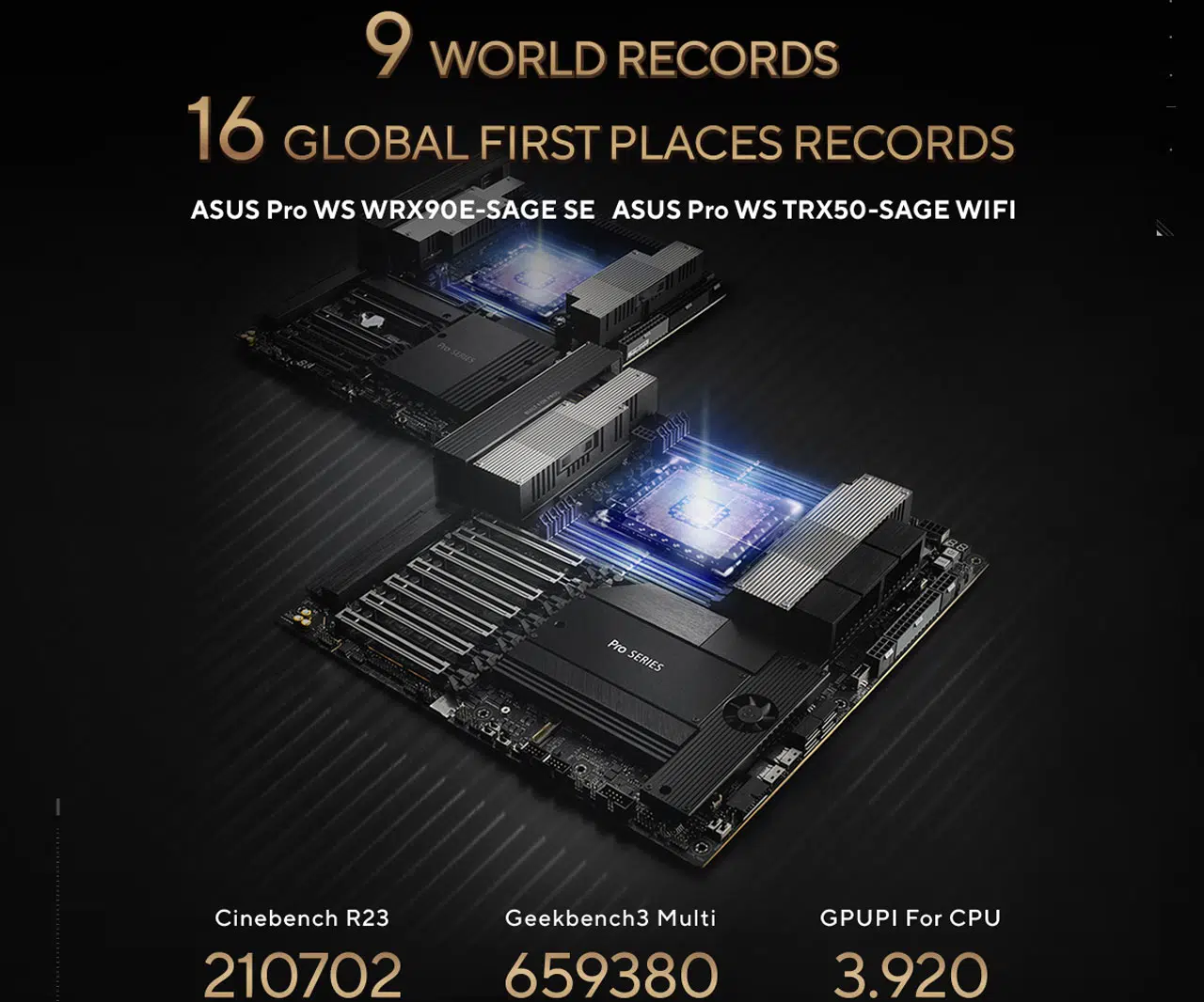 ASUS pulvérise les records d'overclocking : 9 records du monde, 16 premières places globales ASUS pulvérise les records d'overclocking : 9 records du monde, 16 premières places globales