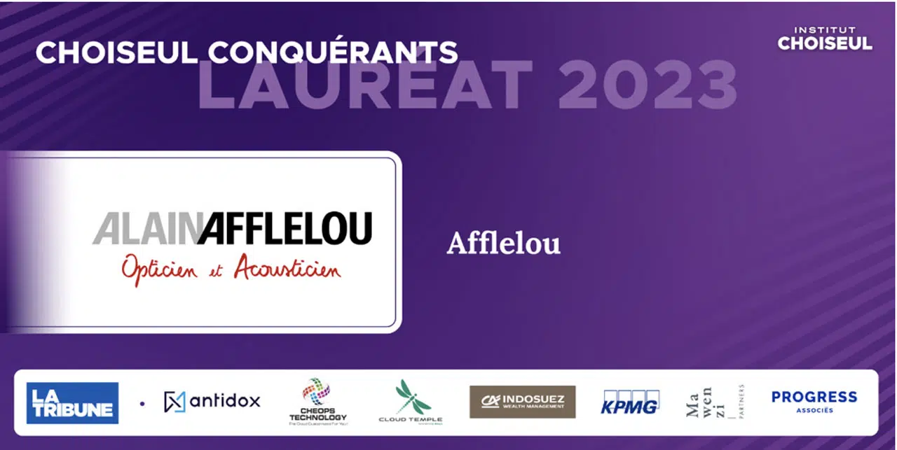 Le Groupe AFFLELOU: Une référence de l'excellence Française selon le classement Choiseul Conquérant 2023 Le Groupe AFFLELOU: Une référence de l'excellence Française selon le classement Choiseul Conquérant 2023