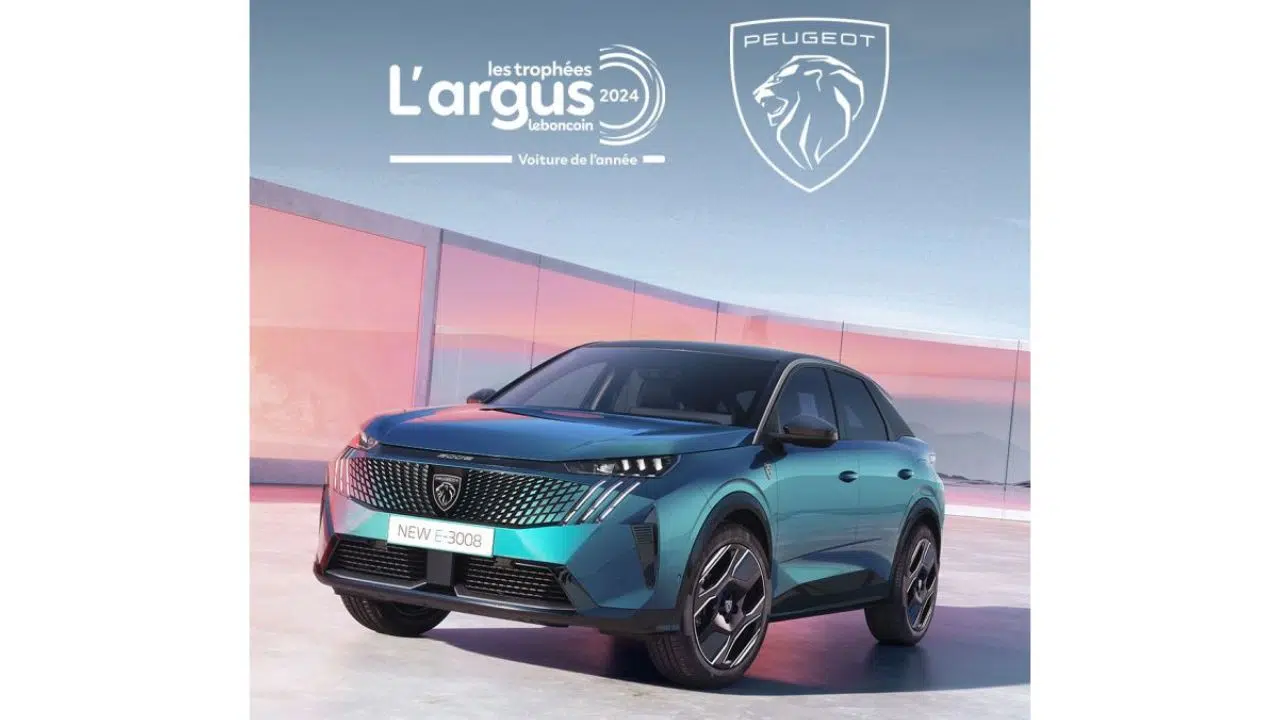 PEUGEOT E-3008 Élu voiture de l'année 2024 aux trophées de l'argus PEUGEOT E-3008 Élu voiture de l'année 2024 aux trophées de l'argus