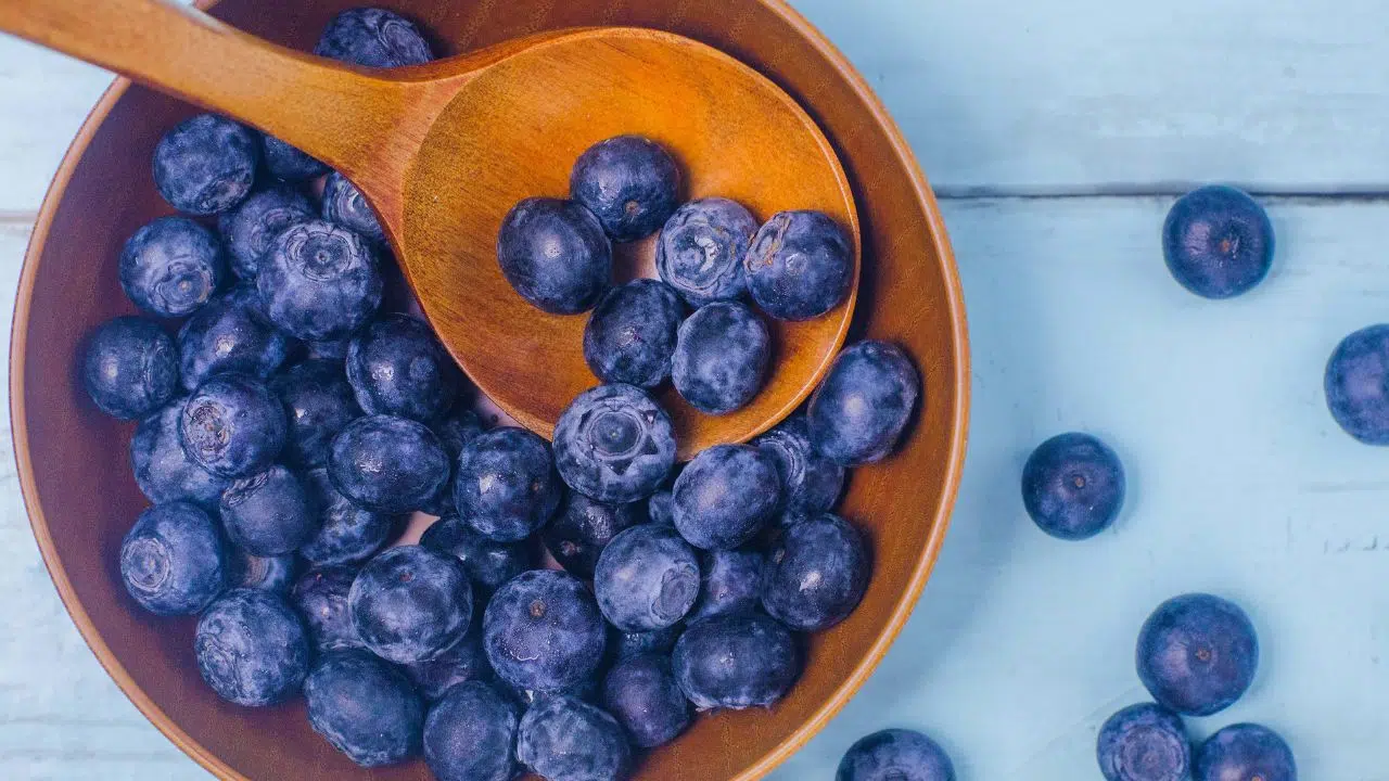 Les myrtilles et les prunes ne sont pas vraiment bleues mais rouges Les myrtilles et les prunes ne sont pas vraiment bleues mais rouges