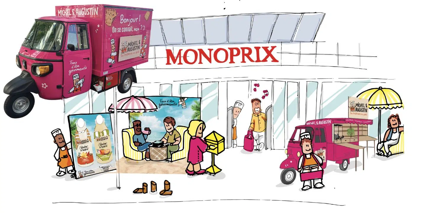 Michel & Augustin anime les terrasses des Monoprix parisiens durant l'été 2024 Michel & Augustin anime les terrasses des Monoprix parisiens durant l'été 2024