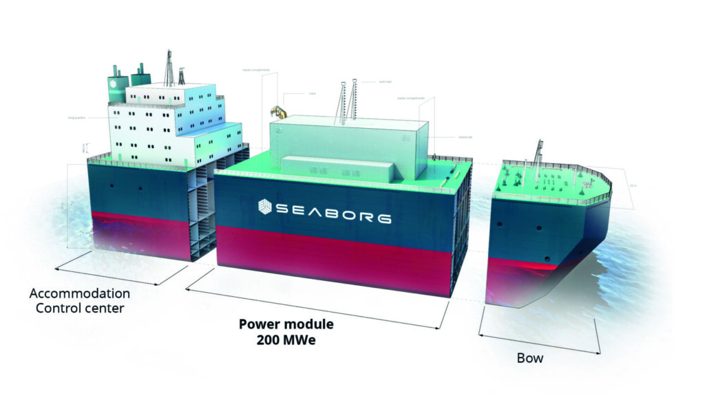 © Seaborg – Le danois Seaborg vise le déploiement d’un SMR sur barge pour alimenter des sites isolés.