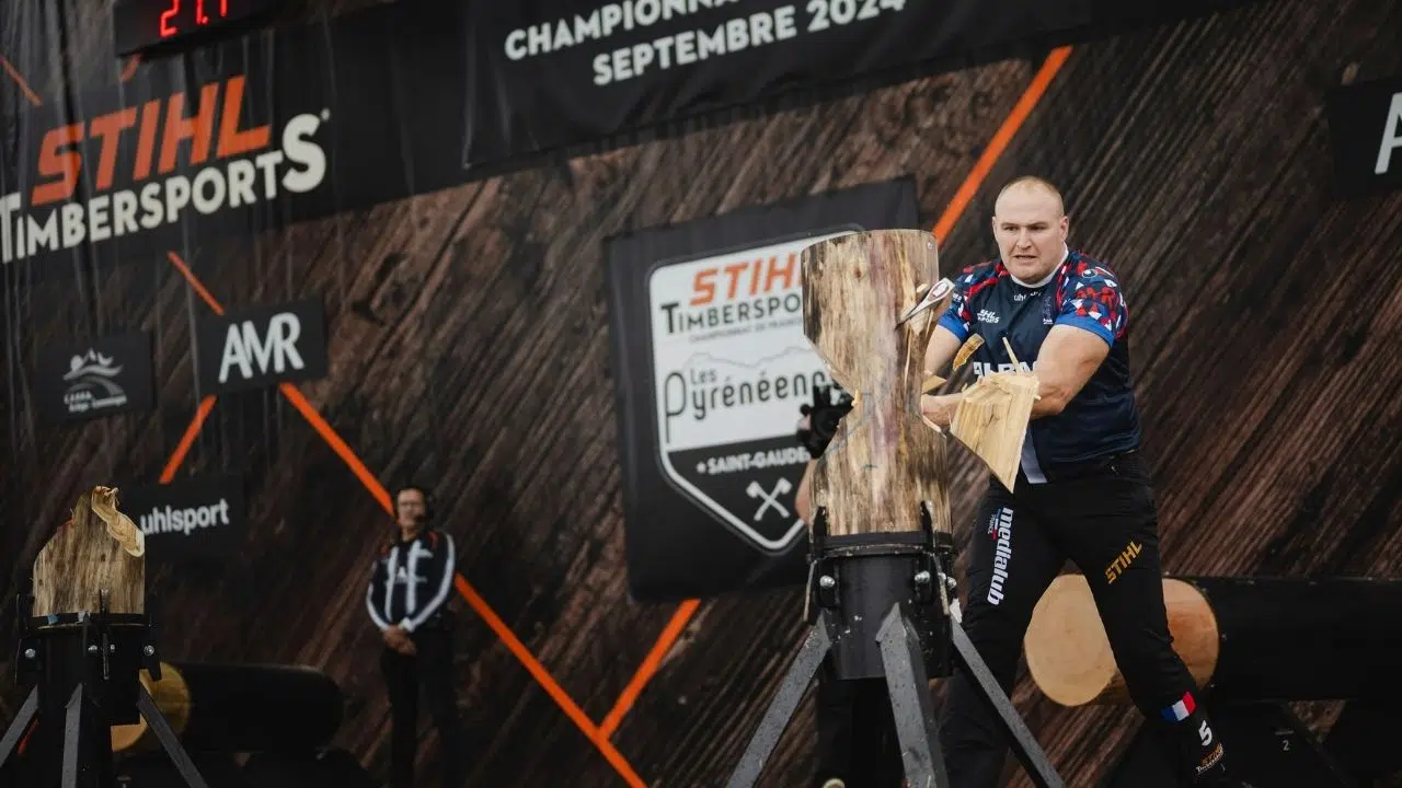 Alexandre Meurisse devient champion de France de bûcheronnage sportif