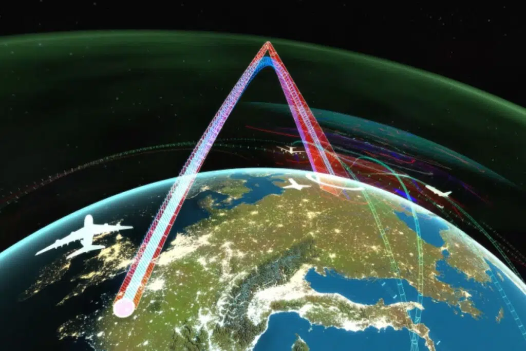 Les ondes de la bande HF, entre 3 et 30 MHz, rebondissent sur la ionosphère pour revenir sur Terre.
