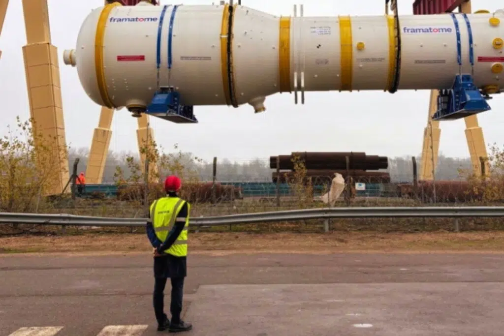 Un des générateurs de vapeur du réacteur n°2 de Hinkley Point C.