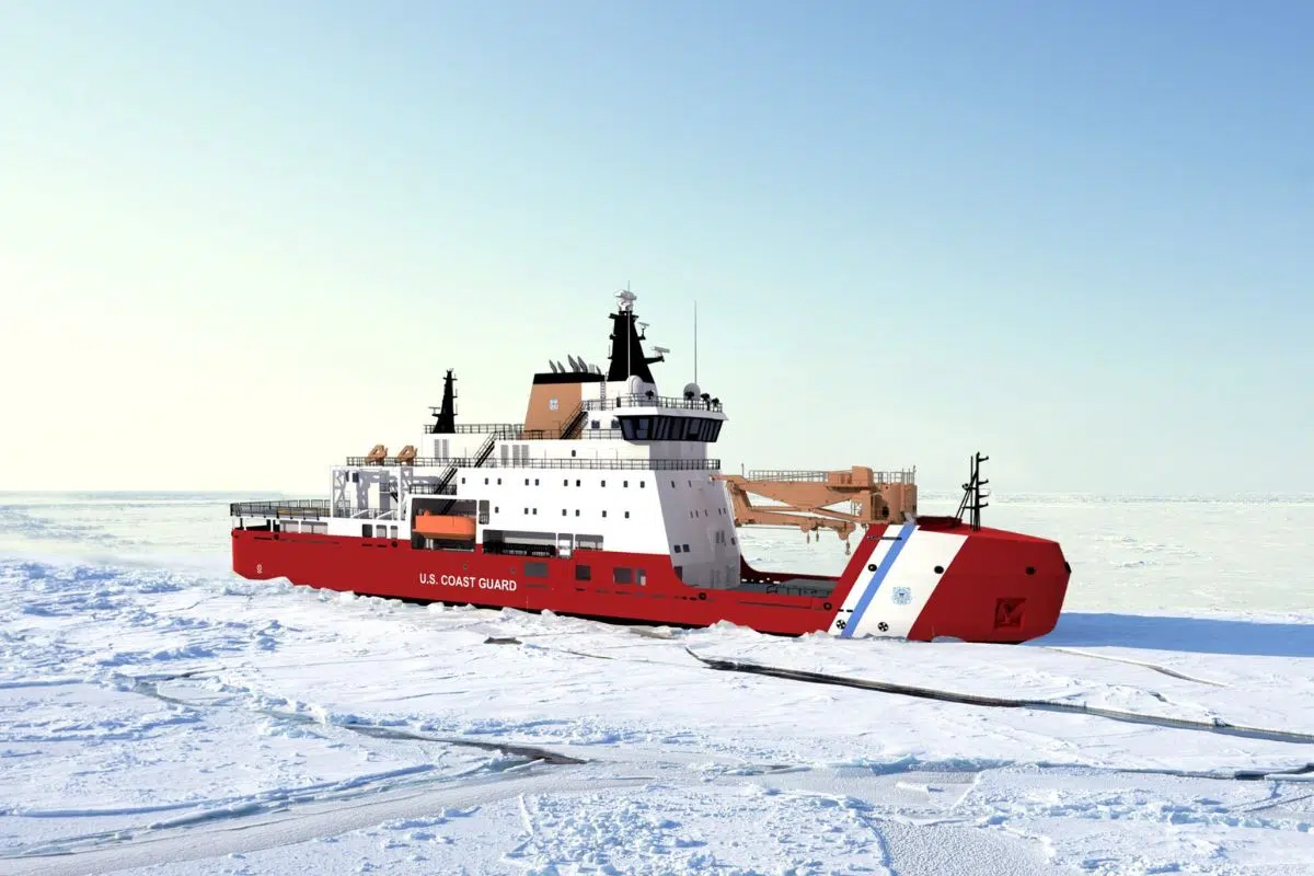 Le design du brise-glace polyvalent Seaspan-Aker (MPI), prêt pour la production, répondra à l’ensemble des exigences des garde-côtes américains pour les Arctic Security Cutters. Crédit : Seaspan.
