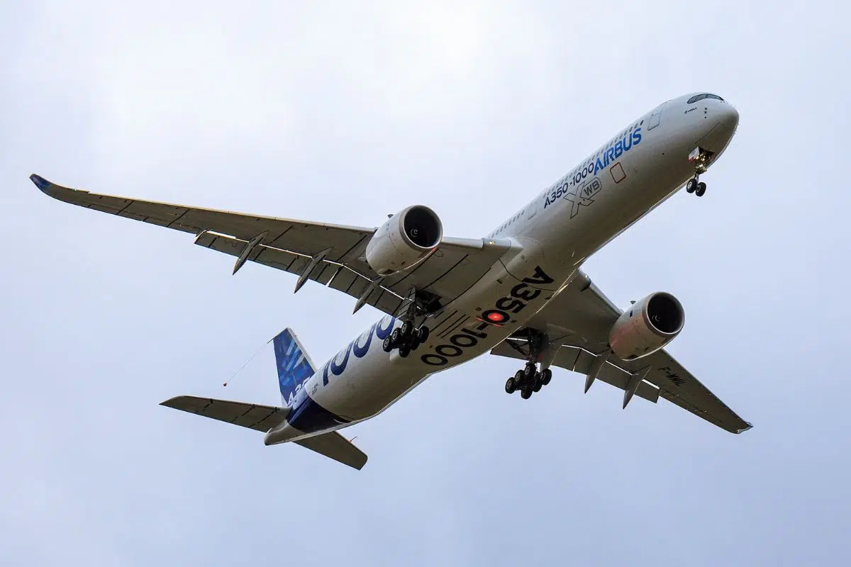 A350-1000 lors de son premier vol, le 24 novembre 2016 - crédit : Clément Gruin)