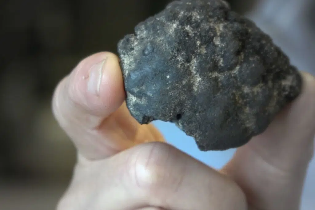 Les nodules polymétalliques, comme celui visible ici, sont disséminés sur les fonds abyssaux de la zone de Clarion-Clipperton, dans le nord du Pacifique.Crédit : Scottish Association for Marine Science