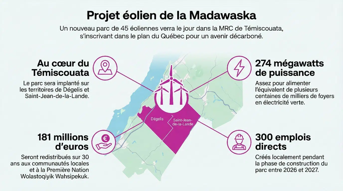 Parc éolien de la Madawaska - infographie (crédit : Media24.fr)