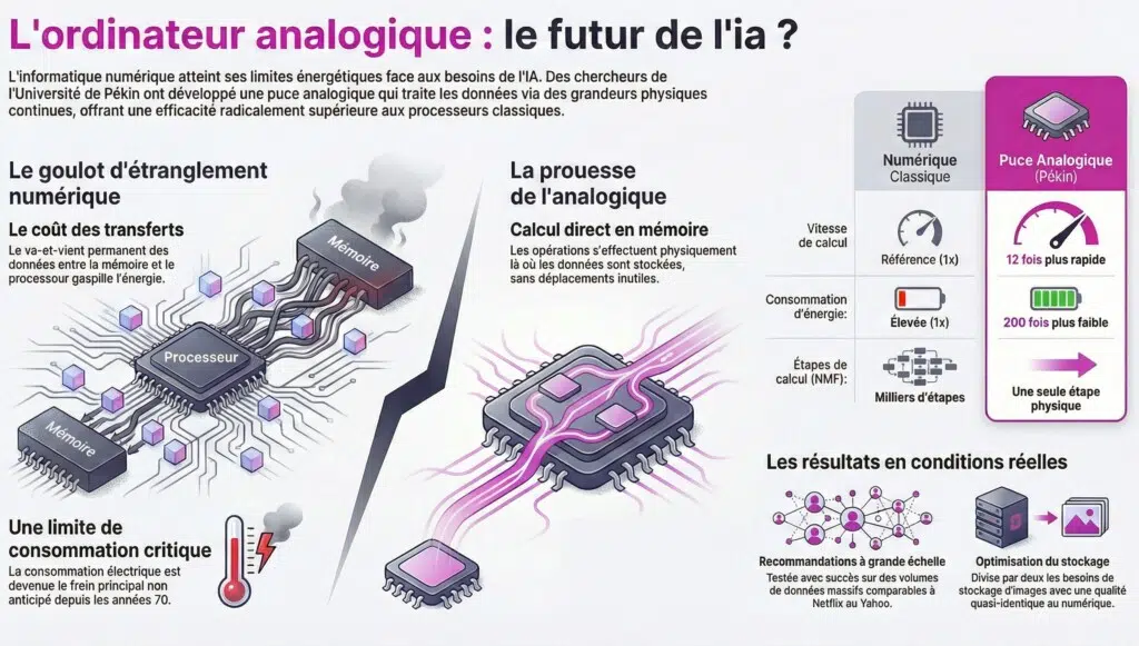 Comprendre l'intérêt de cette puce IA analogique chinoise en un clin d'oeil - infographie