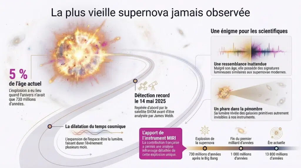 Le télescope spatial James Webb découvre la plus vieille supernova jamais observée dans l'univers