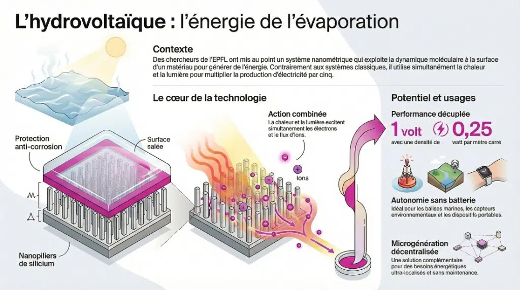 Énergie hydrovoltaïque par évaporation