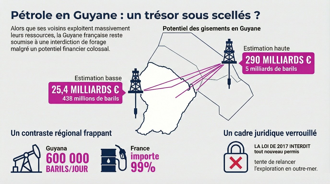 Pétrole en Guyane : trésor inexploité - infographie