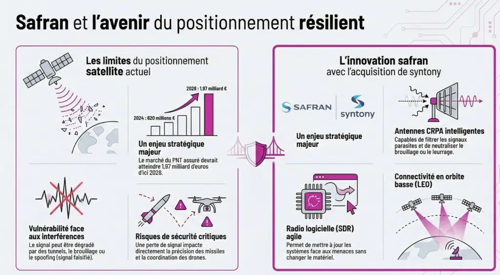 Safran et positionnement satellite résilient - infographie