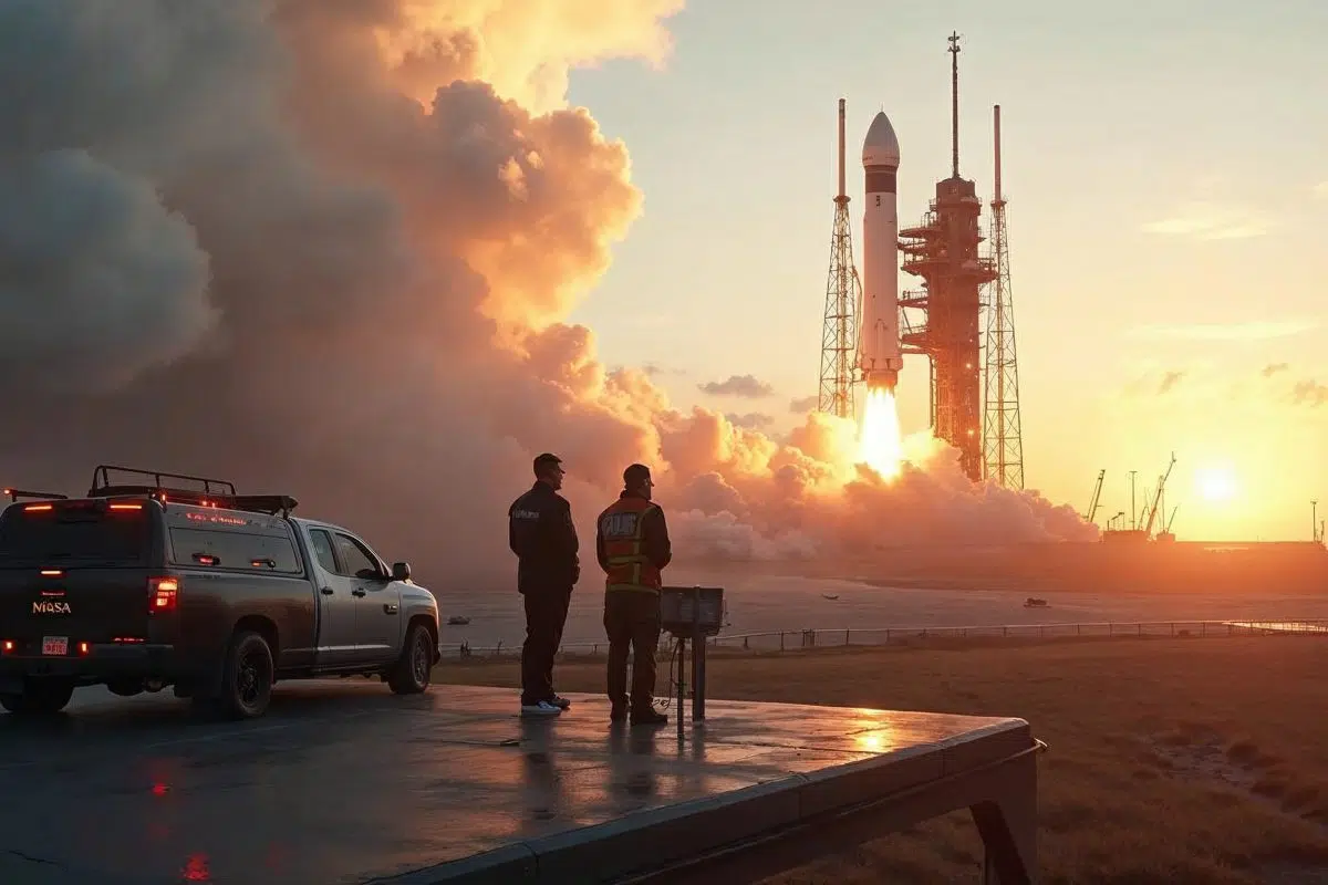 36dea2ab2c046640 Fusée Artemis 2 au Kennedy Space Center avant lancement