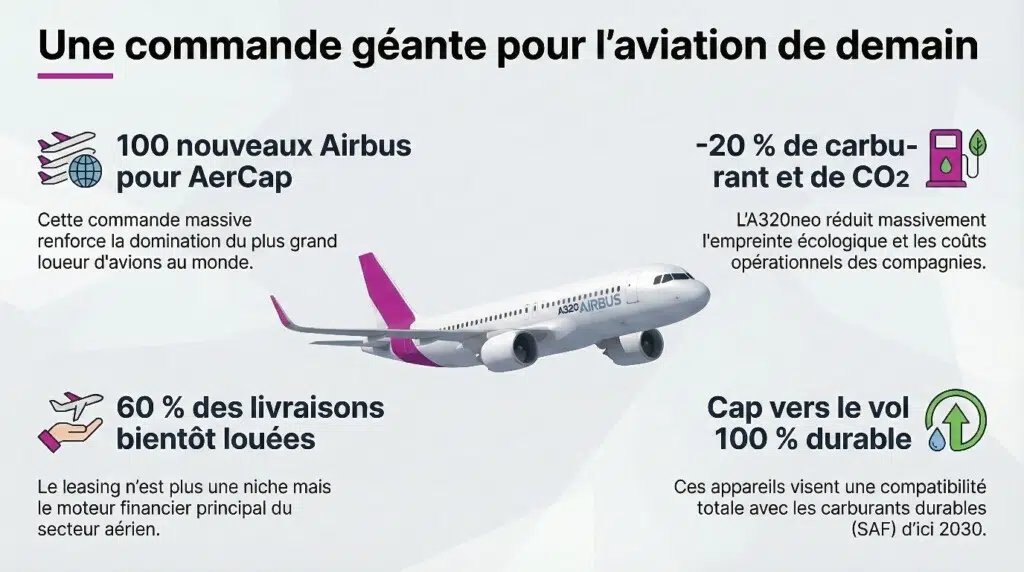 La commande de 100 A320neo d'Aercap auprès d'Airbus en un coup d'oeil