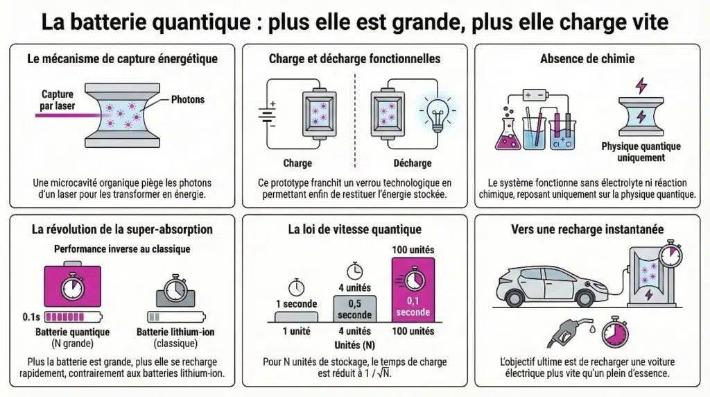 Fonctionnement de la batterie quantique du CSIRO
