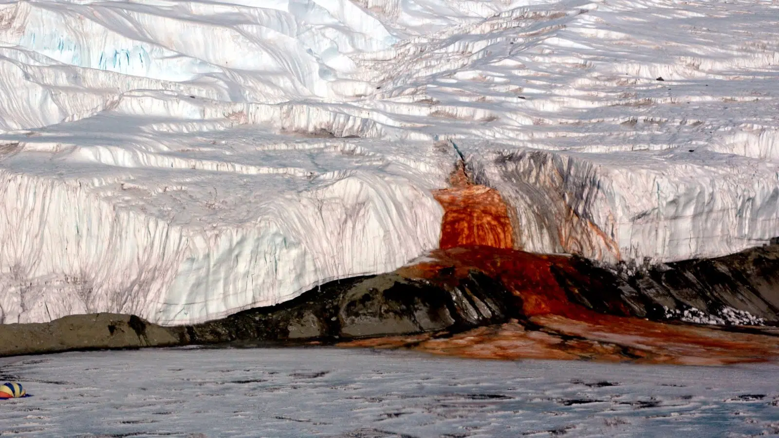 Il aura fallu 106 ans aux scientifiques pour comprendre d'où provient cette eau rouge des « cascades de sang » en Antarctique Il aura fallu 106 ans aux scientifiques pour comprendre d'où provient cette eau rouge des « cascades de sang » en Antarctique