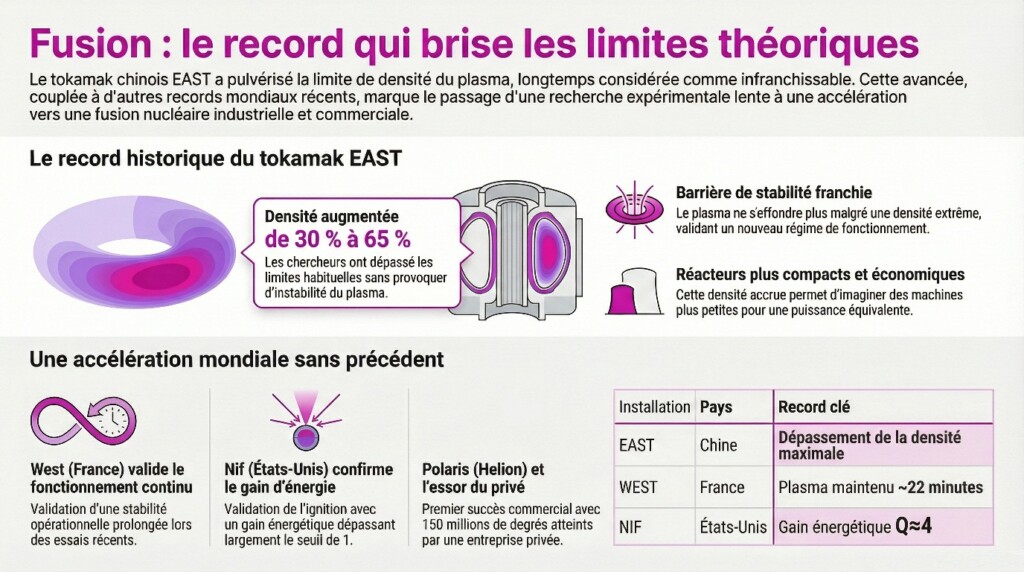 Le record du réacteur EAST en un coup d'oeil