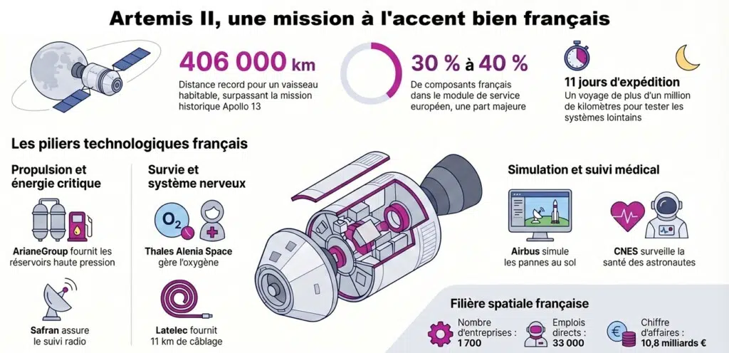 Le rôle de la France dans Artemis II en un coup d'oeil