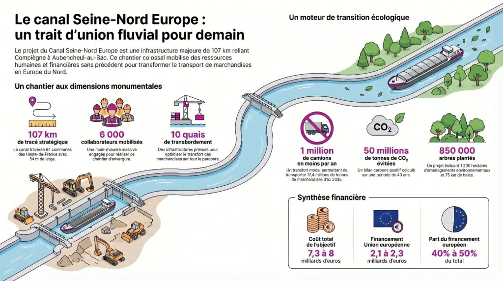 Quelques chiffres sur le chantier du canal de Seine-Nord Europe
