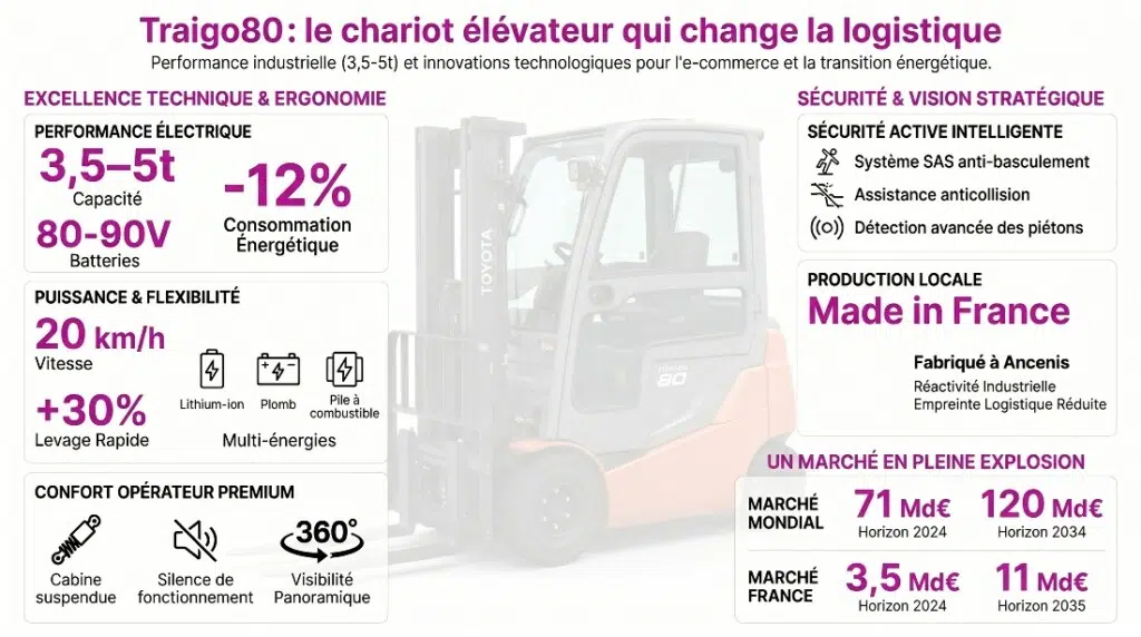 Fiche technique du chariot élévateur Traigo80