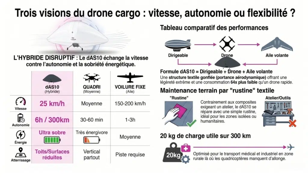 Trois visions du drone cargo