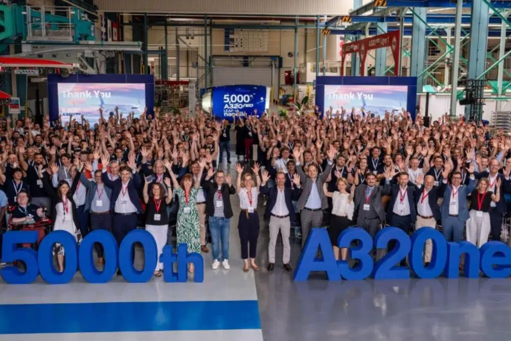 le site de Safran Nacelles de Colomiers près de Toulouse a fêté la 5000e nacelle d'A320neo comme il se doit.