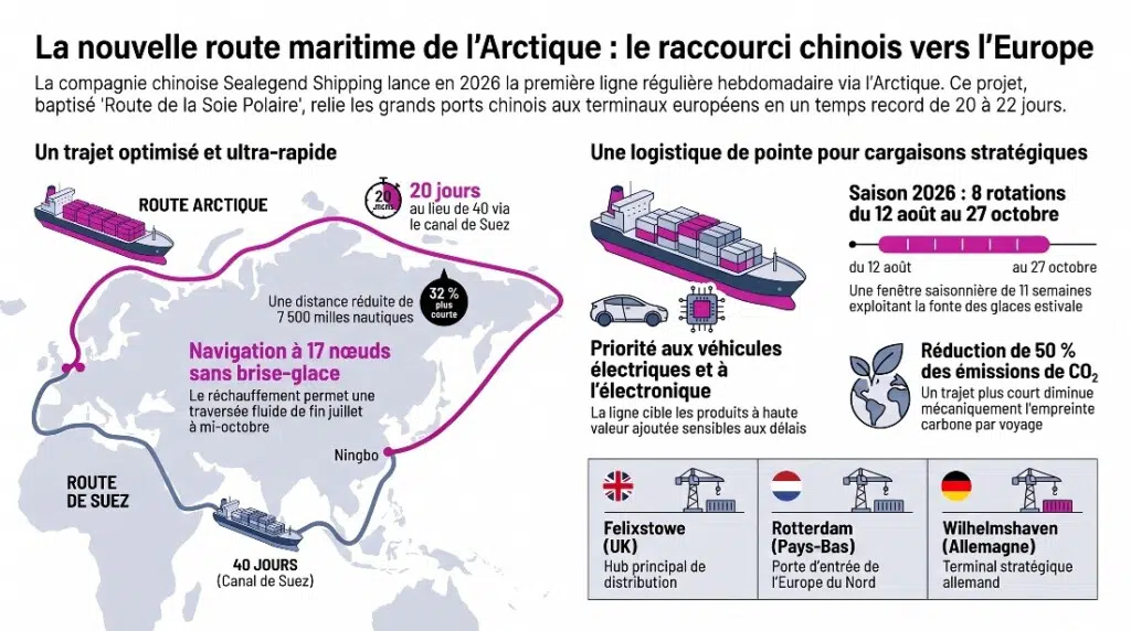 Route Arctique Chine vers Europe