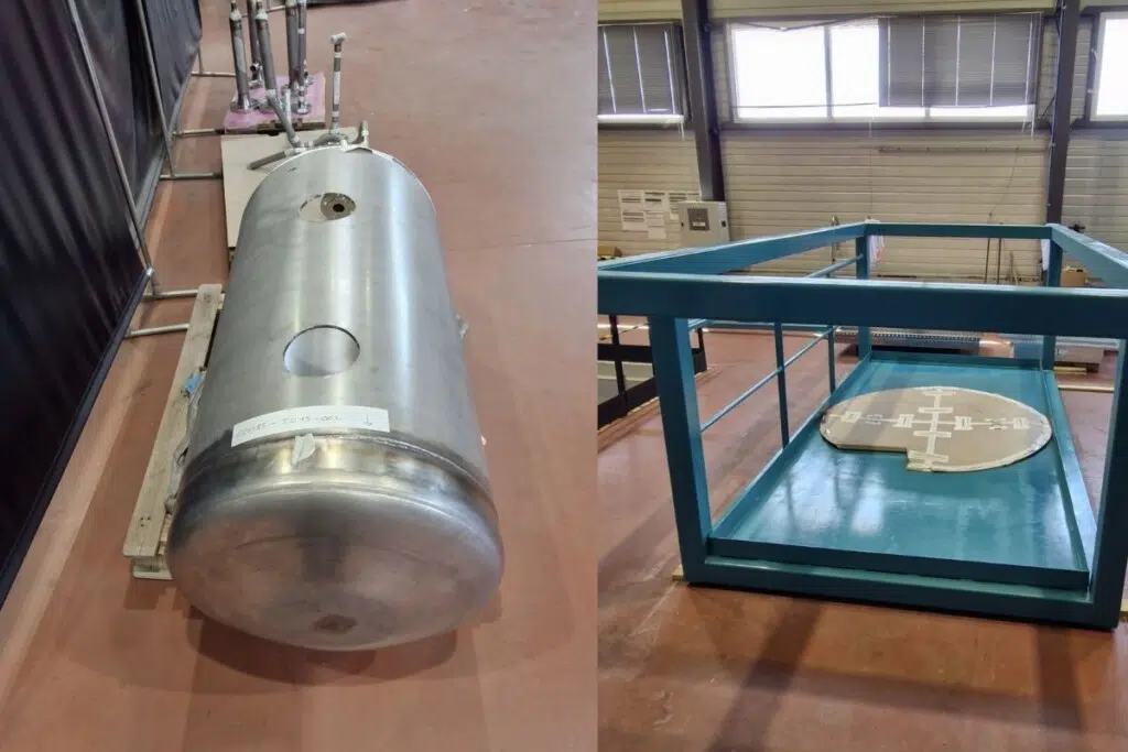 Ces photographies montrent les premiers composants fabriqués et assemblés pour ELISE, l’installation expérimentale de sodium à haute température de Blue Capsule Technology. L’installation est actuellement en construction à Peyrolles-en-Provence, dans le sud de la France, en collaboration avec CSTI GROUPE, avec le soutien de France 2030, Bpifrance, MSSA S.A.S (Métaux Spéciaux) et CEA - crédit ; Blue Capsule Technology.