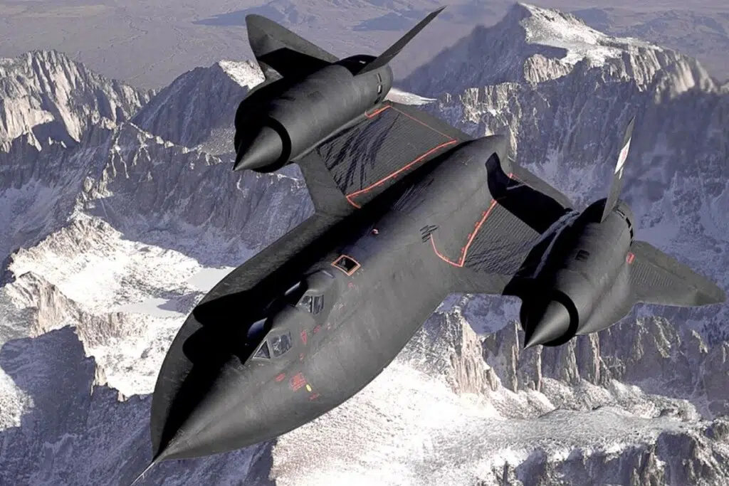 SR-71B Blackbird, photographié en décembre 1994 depuis un avion de ravitallement en vol.
