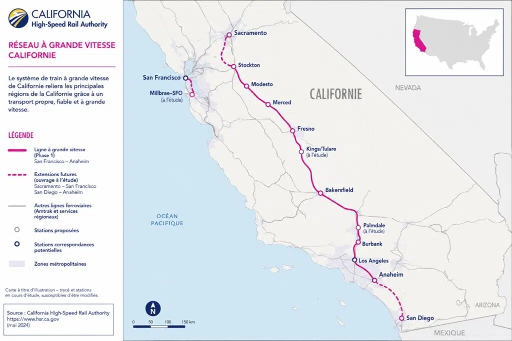 Tracé du California high-speed.