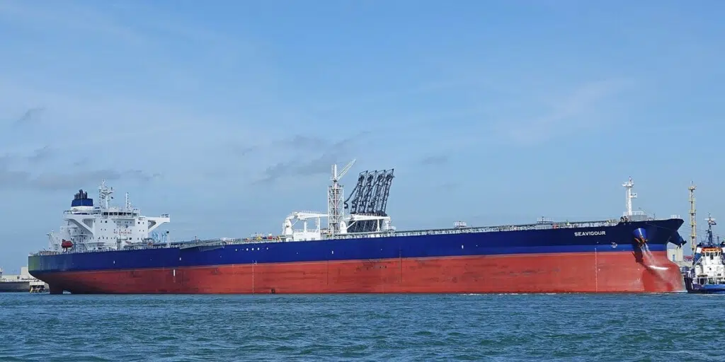 Le Dinasty est un un pétrolier de classe Suezmax comme le Seavigour ci-dessus.Crédit : kees torn