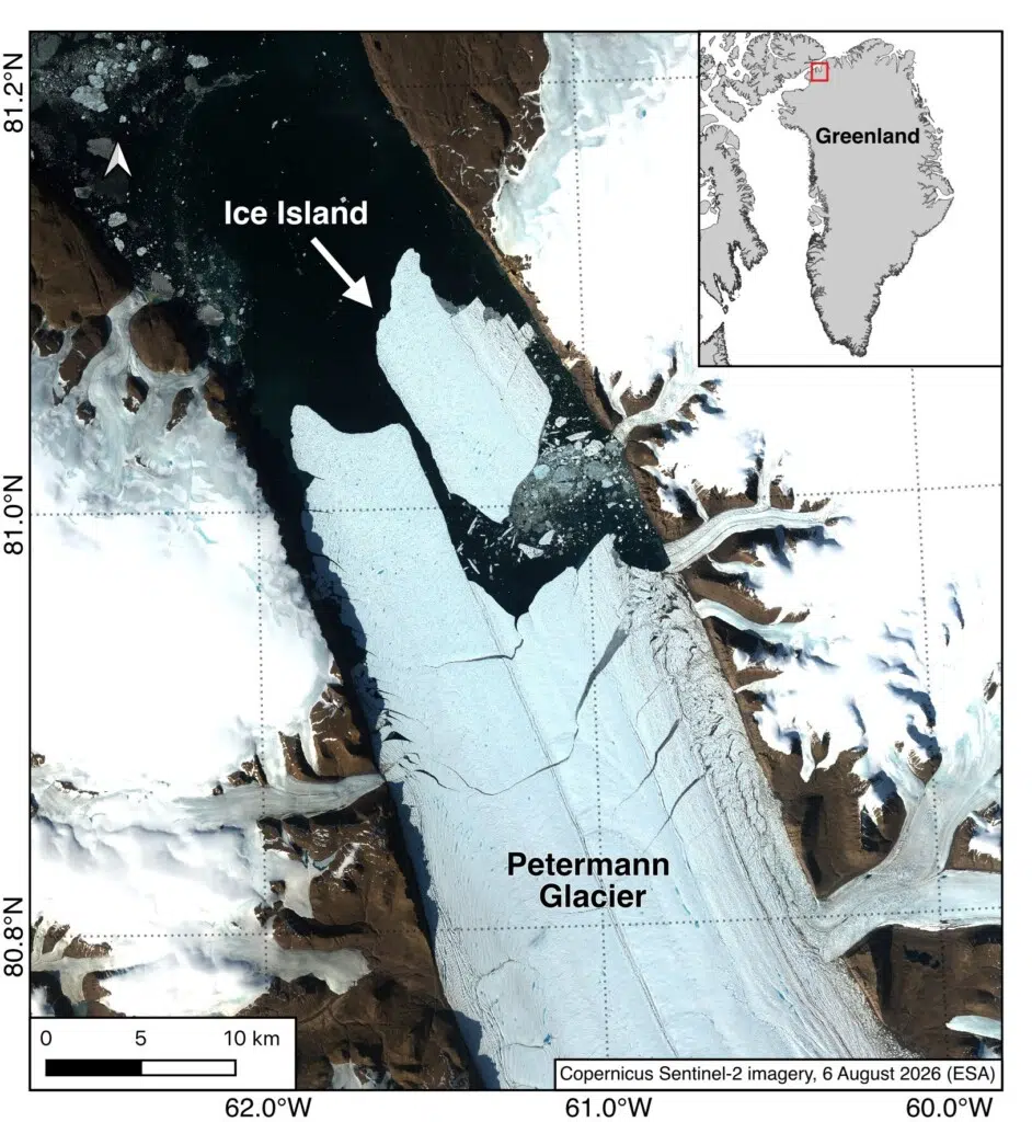 Photo : Imagerie satellite du vêlage – crédit : Adam Garbo