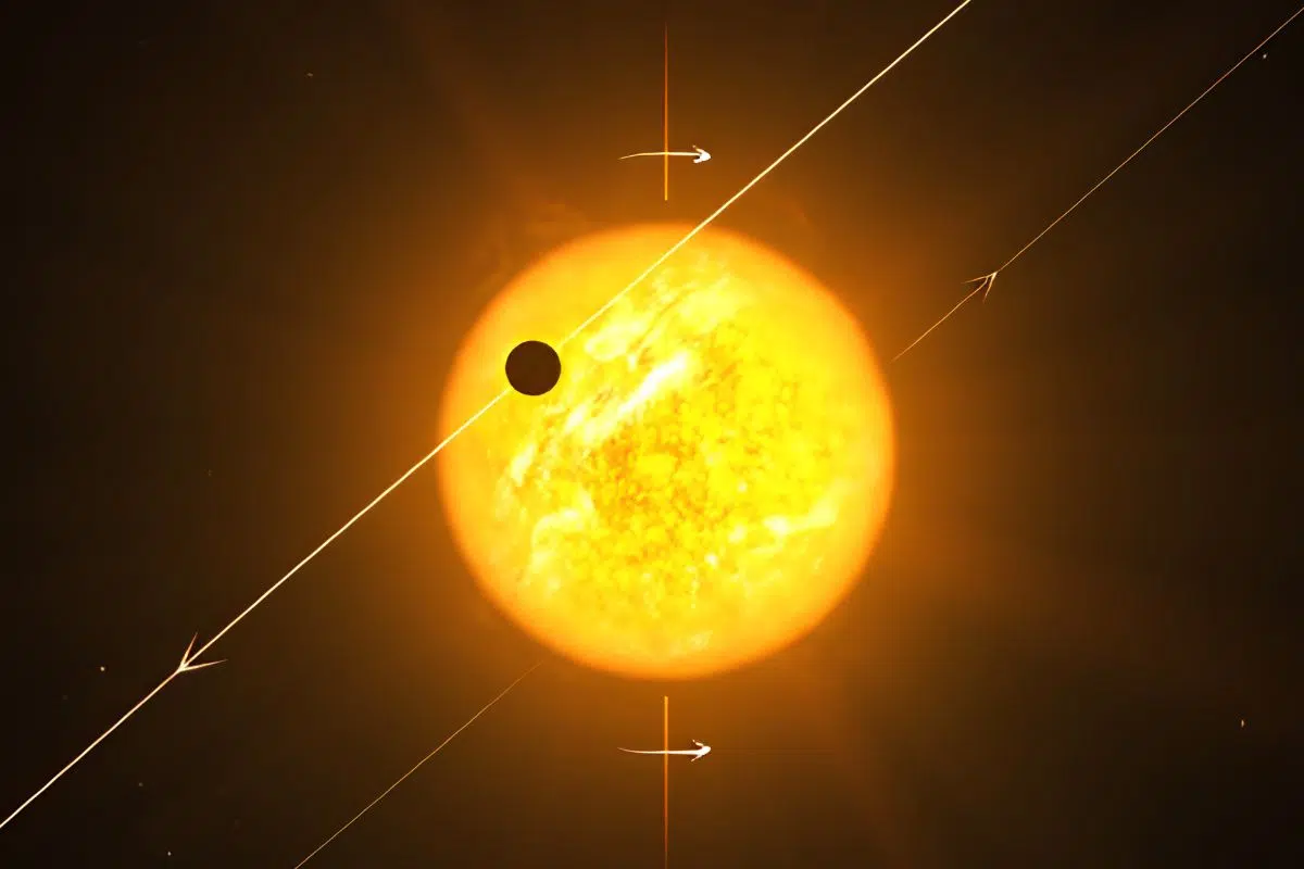Des scientifiques suisses découvrent pour la première fois dans l'Histoire une planète qui tourne à rebours de son étoile sans corps massif pour la dérouter Des scientifiques suisses découvrent pour la première fois dans l'Histoire une planète qui tourne à rebours de son étoile sans corps massif pour la dérouter