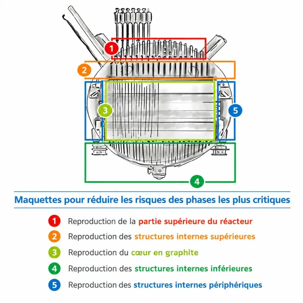 Cette image détaille le recours à des maquettes à échelle réelle (ou