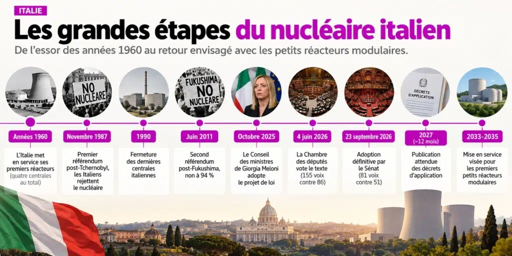 Chronologie retour au nucléaire Italie