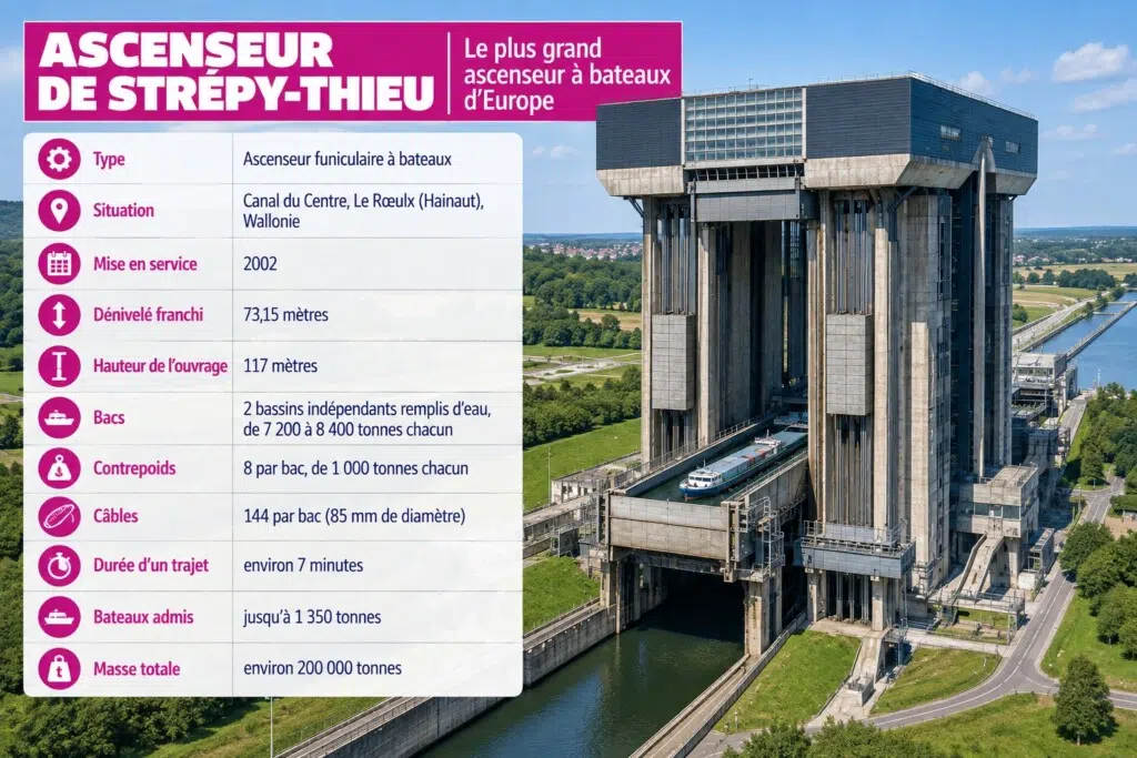 Fiche technique de l'ascenseur de Strépy-Thieu