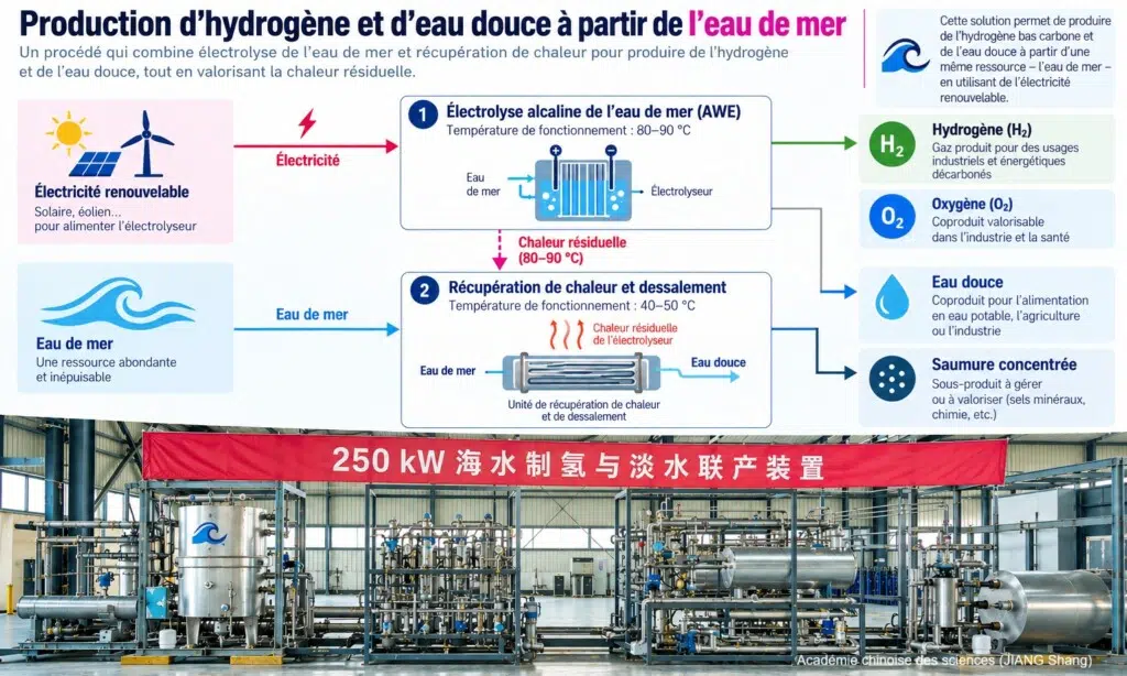 Une nouvelle stratégie permet la coproduction d'hydrogène et d'eau douce à partir de l'eau de mer