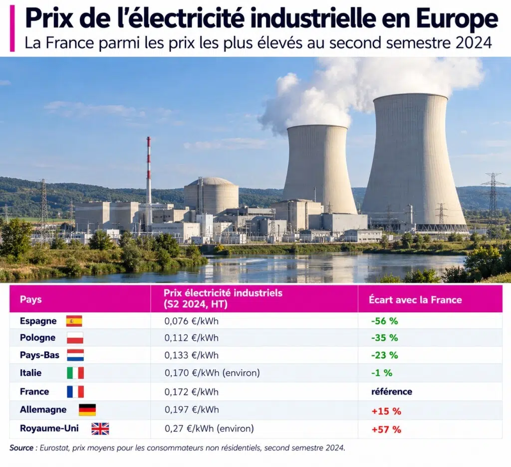 Coût électricité Europe 2024