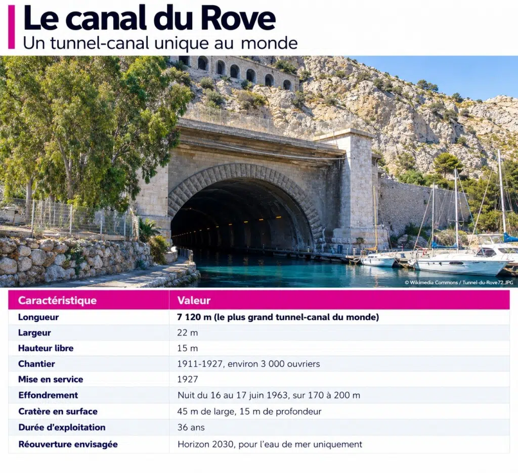 Canal du Rove en chiffres
