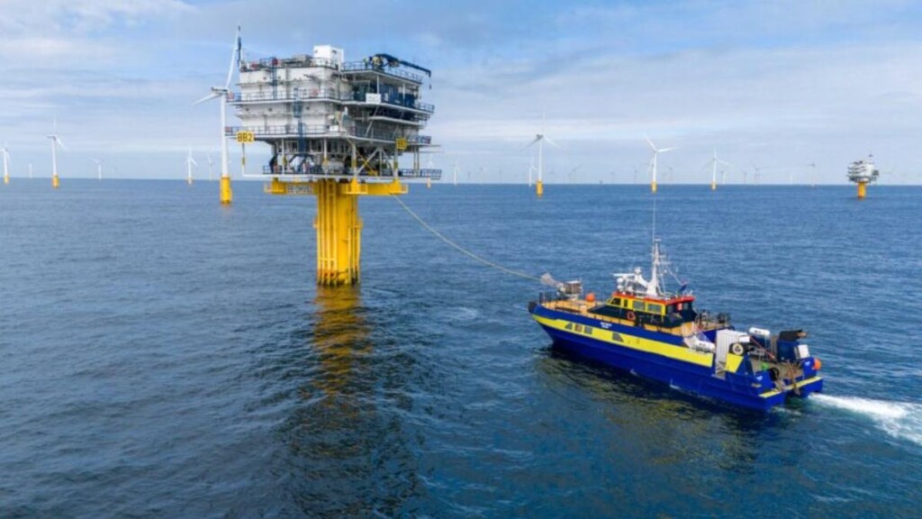Parkwind a installé le premier système de recharge d'énergie verte en mer au monde dans sa ferme Noblewind.