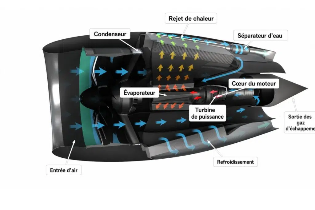Concept HySIITE de Pratt & Whitney (moteur à turbine à injection de vapeur d'hydrogène et à refroidissement intermédiaire)