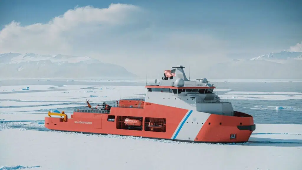 Représentation 3D du patrouilleur de sécurité arctique Davie. (Source : Chantier naval d’Helsinki)