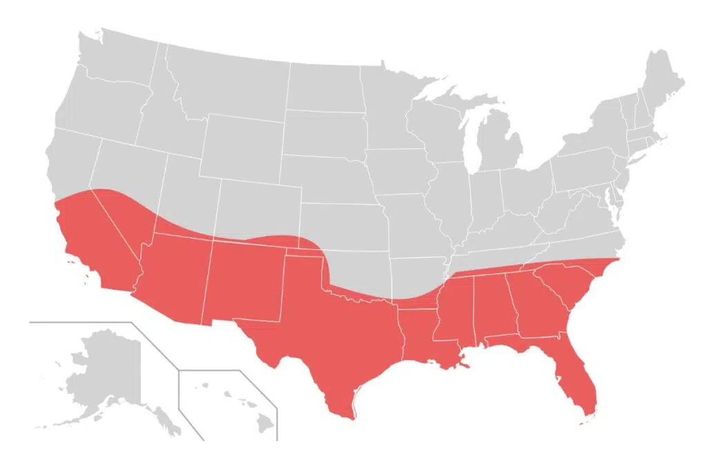 La Sun Belt ici en rouge.