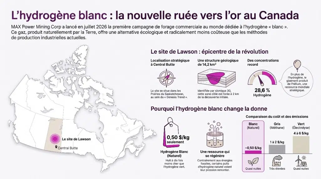 Résumé sur le site de Lawson / gisement hydrogène Canada - crédit : Media24.fr