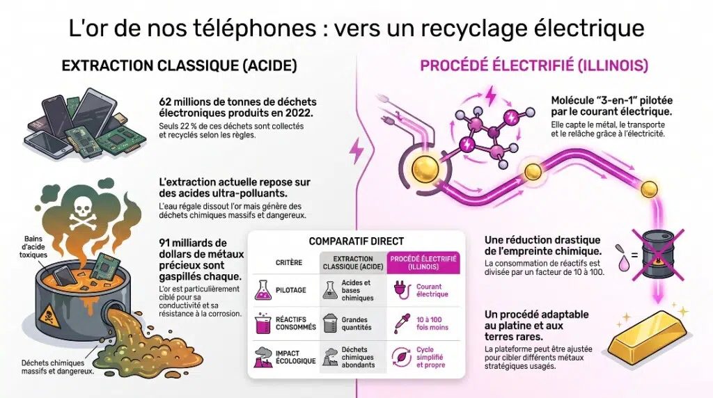 Recyclage électronique de l'or