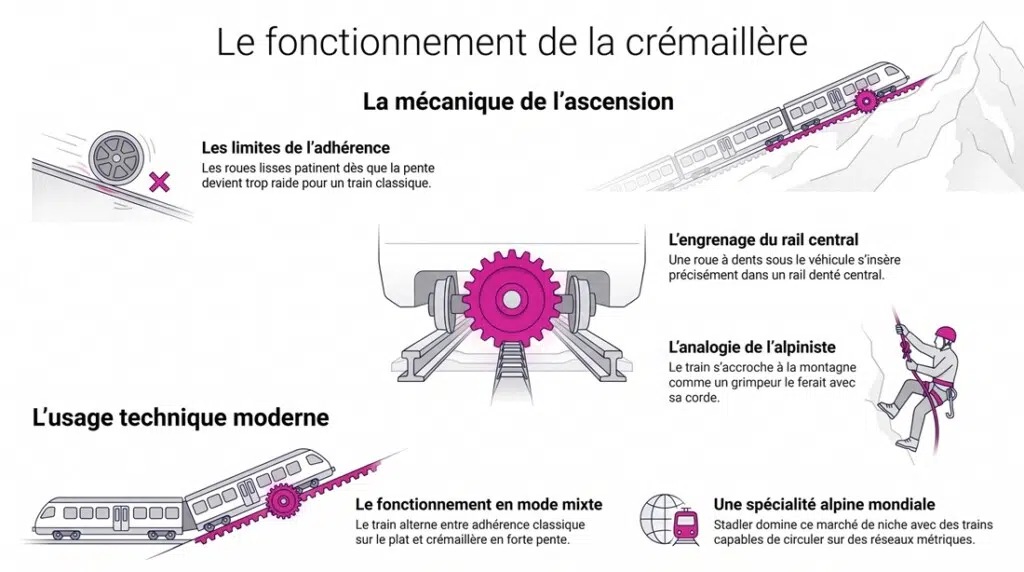 Le fonctionnement de la crémaillère