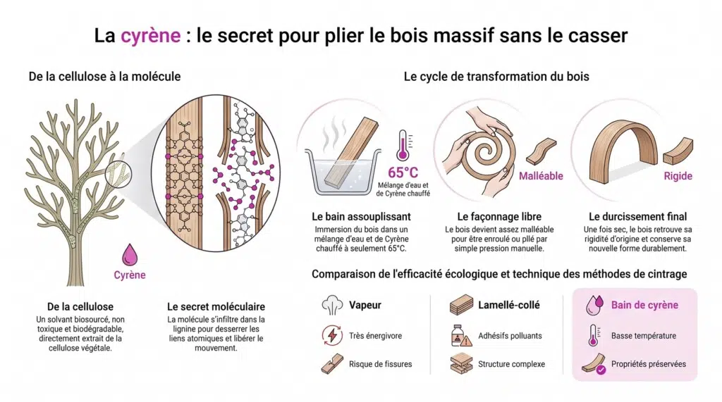 Cintrage du bois par cyrène