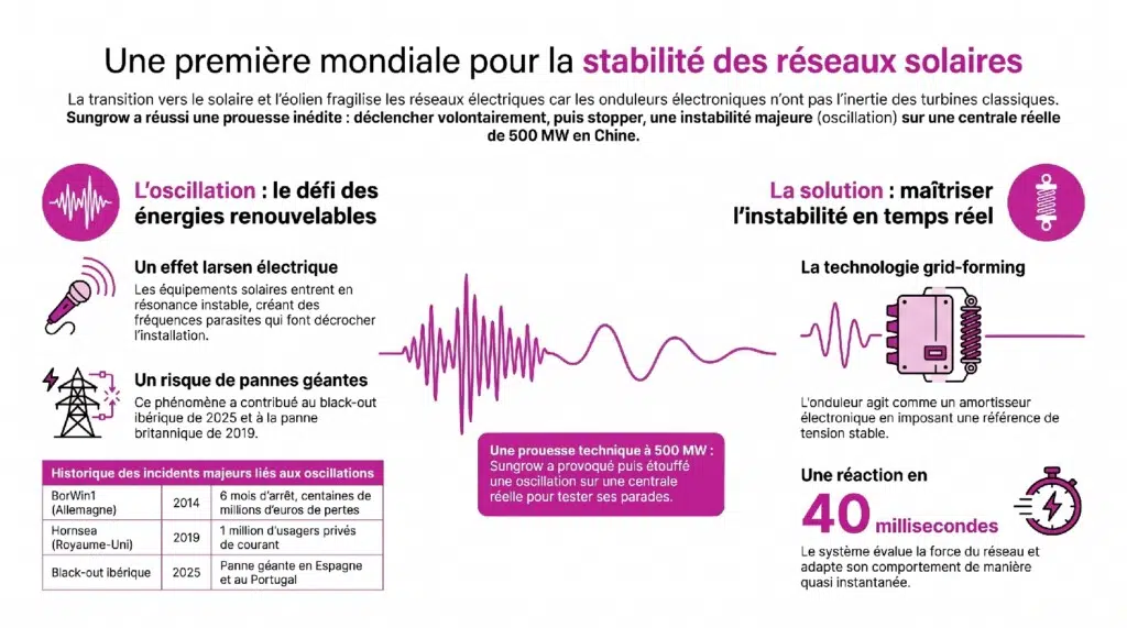 reproduction / suppression d’oscillations à large bande dans une centrale solaire